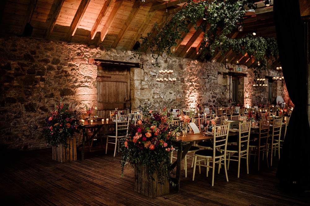 Perthshire Barn Wedding Nicola Stewart Photography Festoon Lights Long Tables Decor