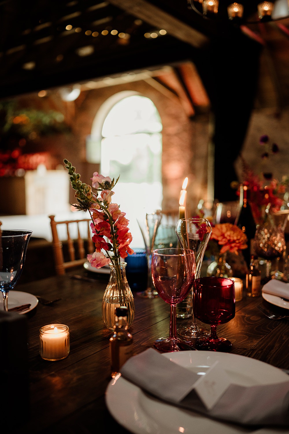 Perthshire Barn Wedding Nicola Stewart Photography Place Setting Table Decor Flowers Candles