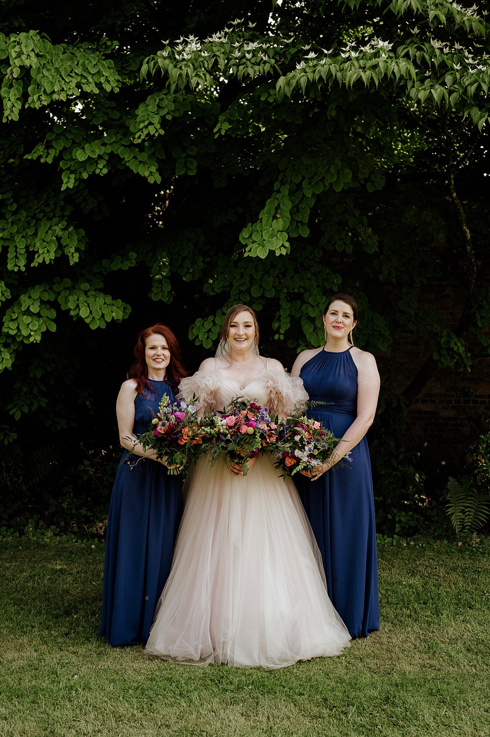 Perthshire Barn Wedding Nicola Stewart Photography Navy Blue Long Bridesmaid Dresses