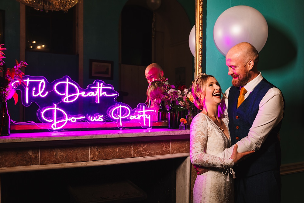 Shropshire Country House Wedding Kate Jackson Photography Neon Sign