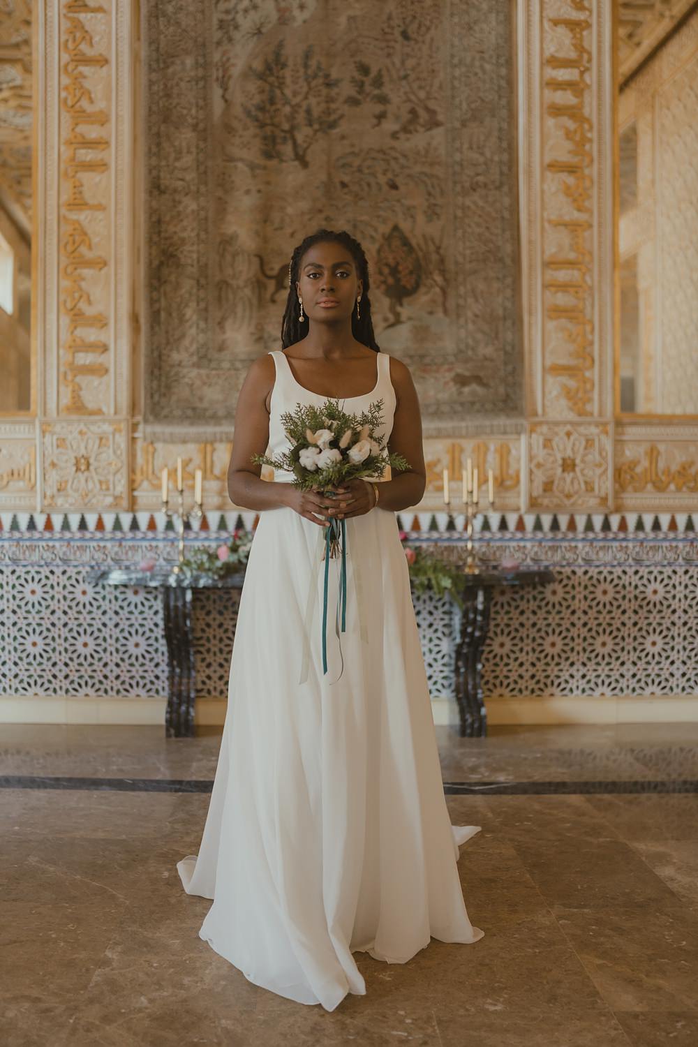 Son Julia Country House Wedding Wedding Adrian Restuccia Simple Dress Gown Bride