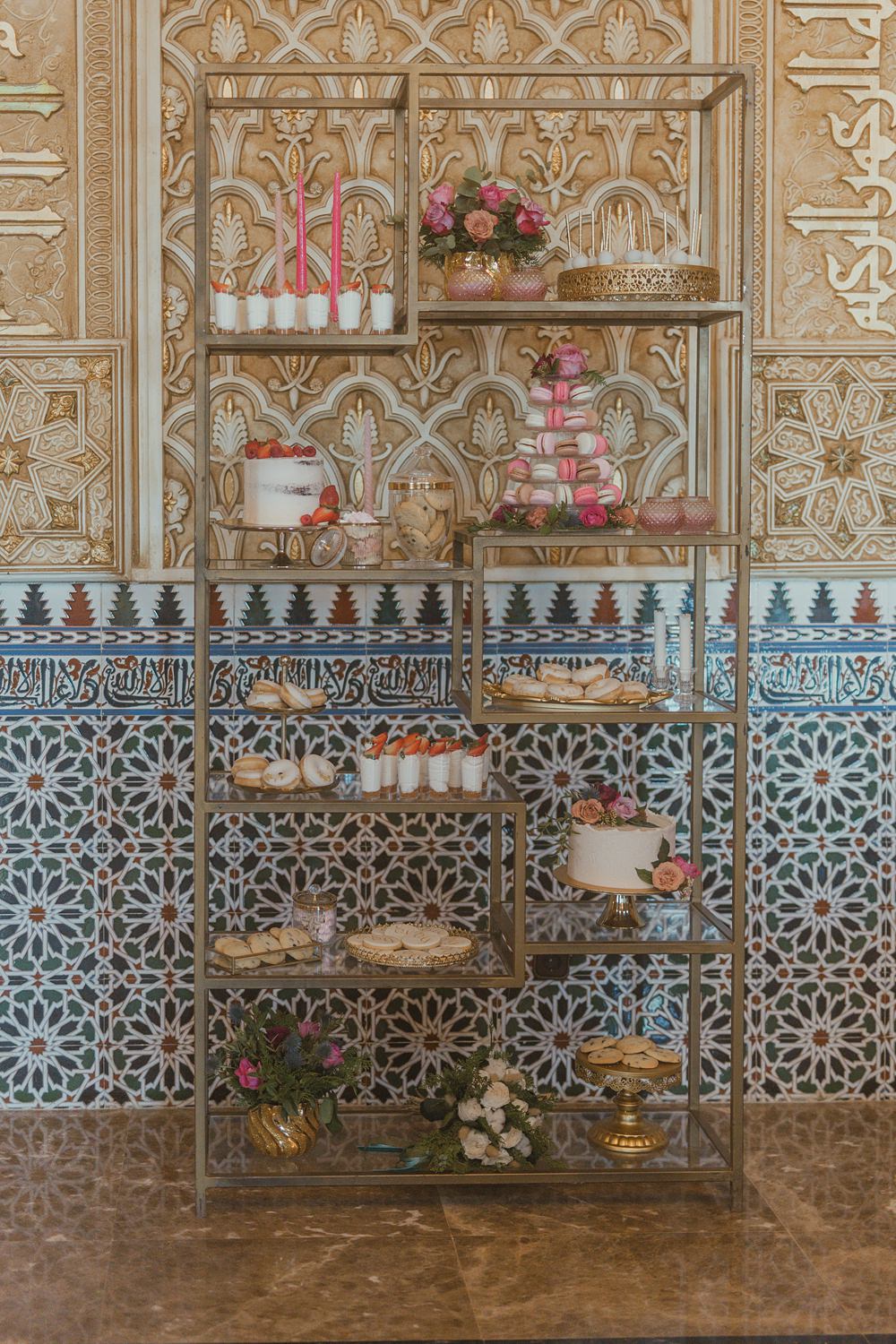 Son Julia Country House Wedding Wedding Adrian Restuccia Cake Dessert Table Shelf