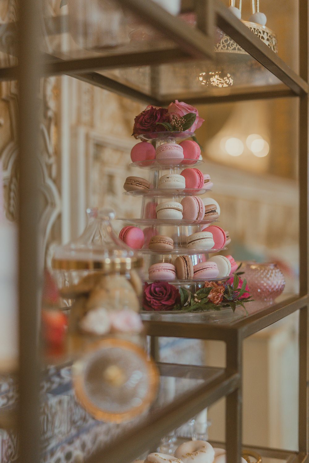 Son Julia Country House Wedding Wedding Adrian Restuccia Pink Macaron Tower Cake