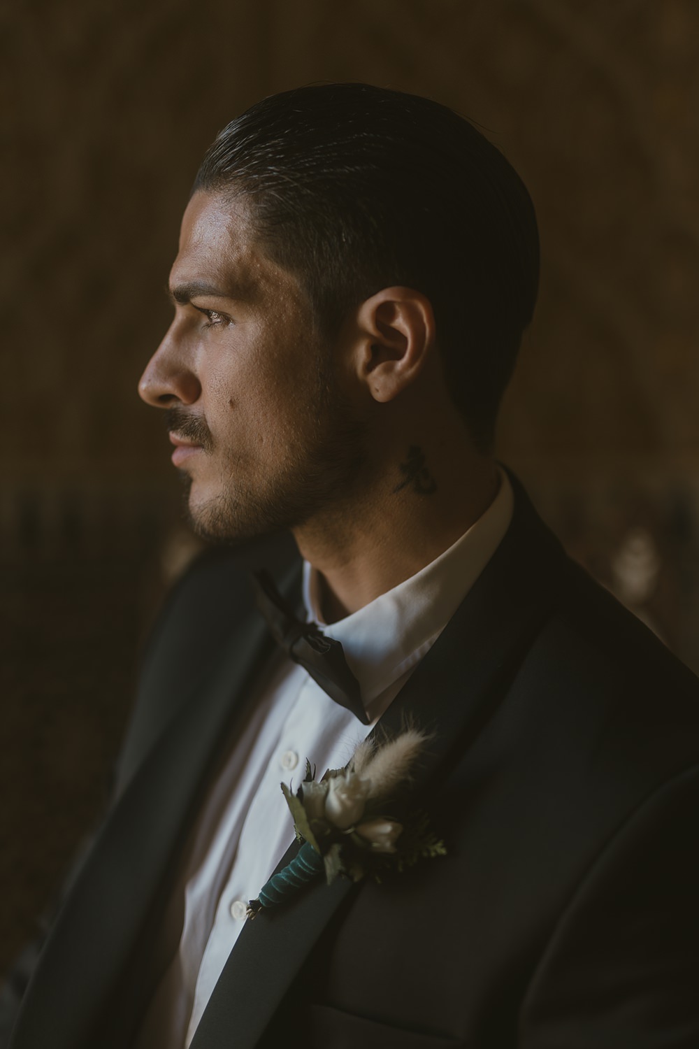 Son Julia Country House Wedding Wedding Adrian Restuccia Groom Buttonhole Flowers