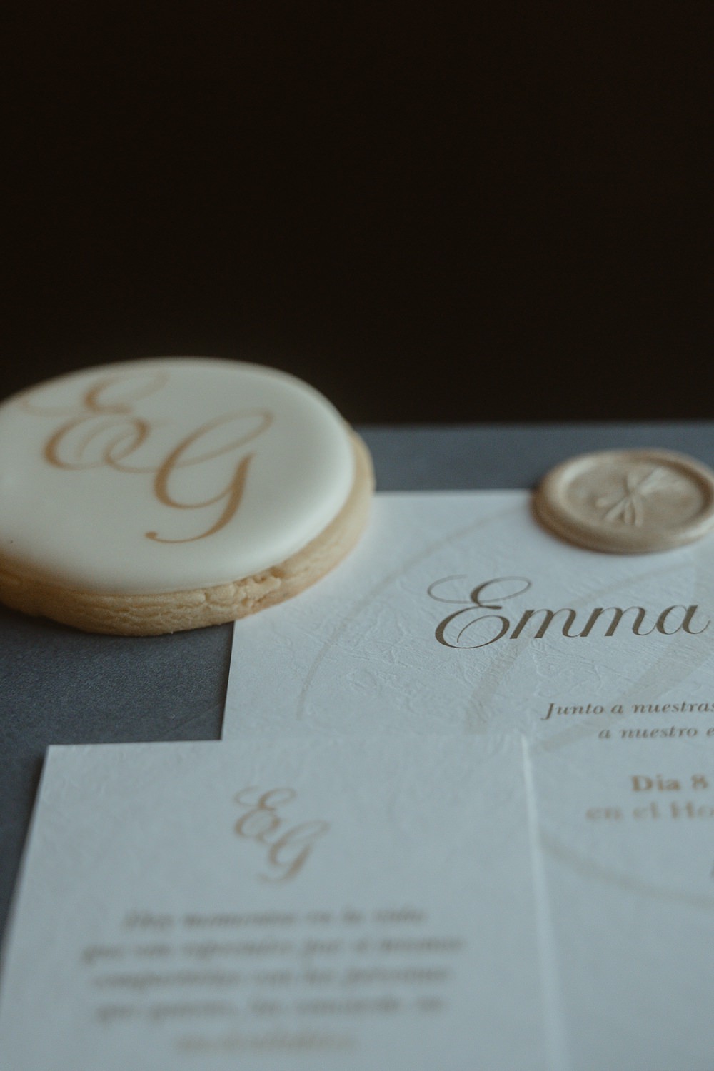 Son Julia Country House Wedding Wedding Adrian Restuccia Gold Grey Invite Stationery