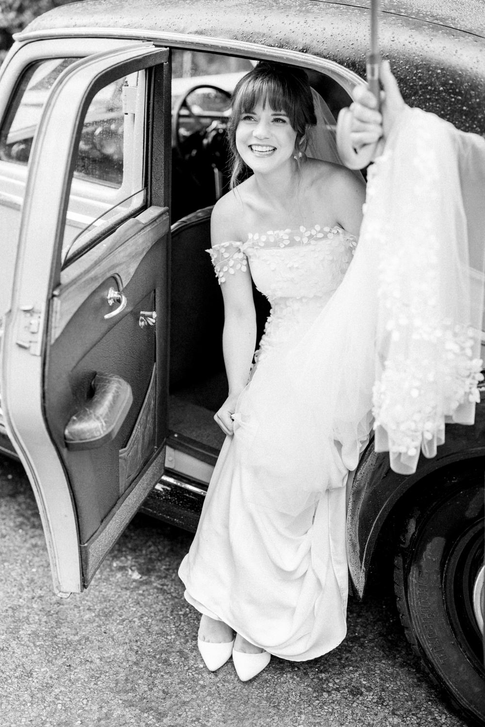 South Stoke Barn Wedding Gemma Vaughan Photography Stephanie Allin Lace Long Sleeve Gown Veil Bride