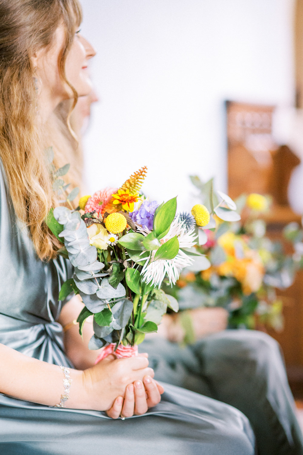 South Stoke Barn Wedding Gemma Vaughan Photography Colourful Bridesmaid Bouquet