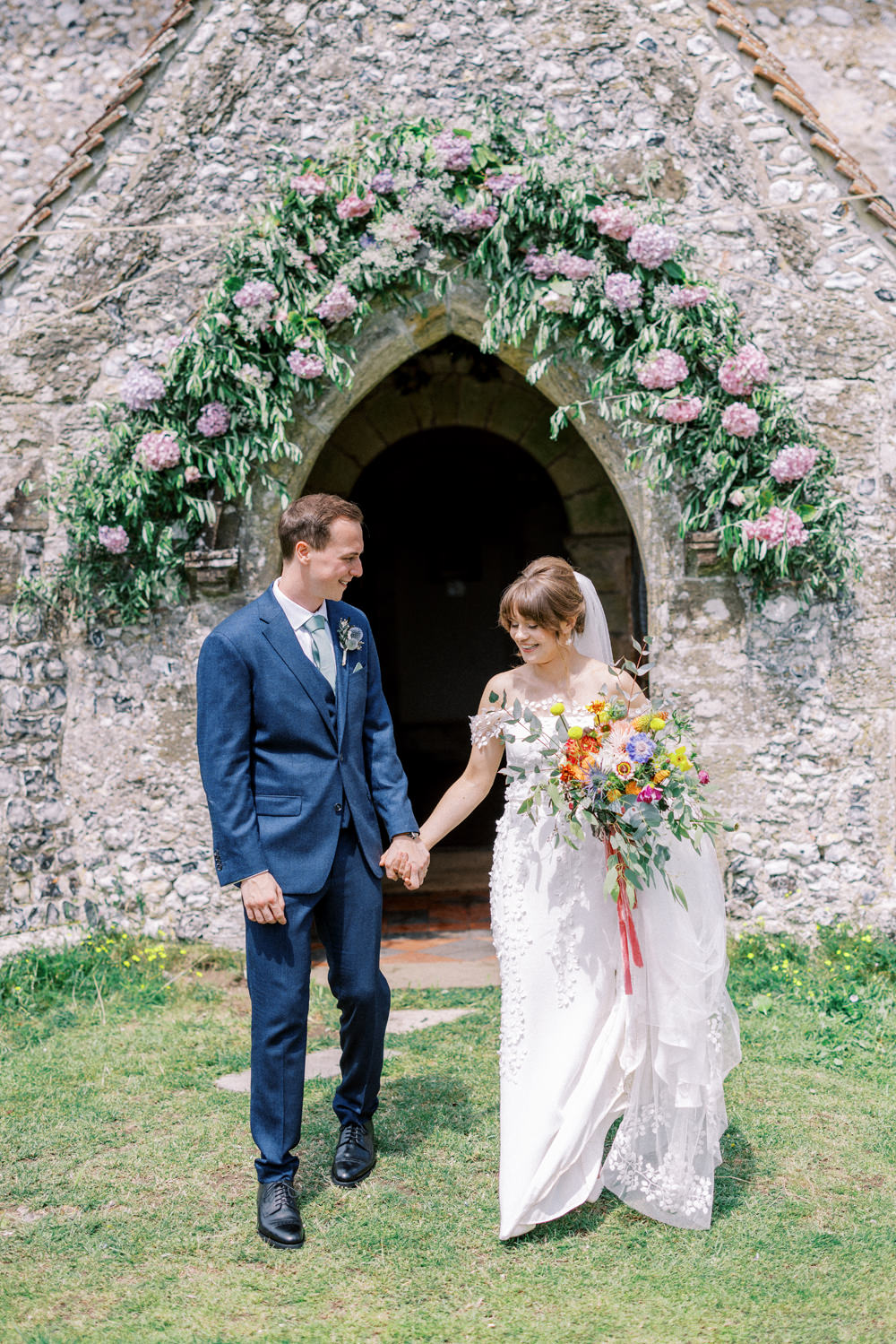 South Stoke Barn Wedding Gemma Vaughan Photography Church Doorway Flower Arch