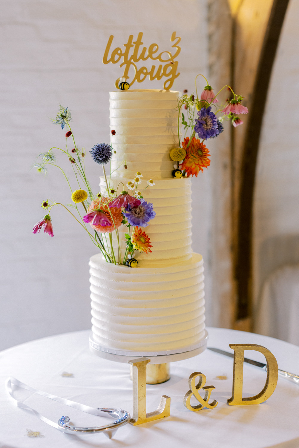 South Stoke Barn Wedding Gemma Vaughan Photography 3 Tier Cake Buttercream Flowers