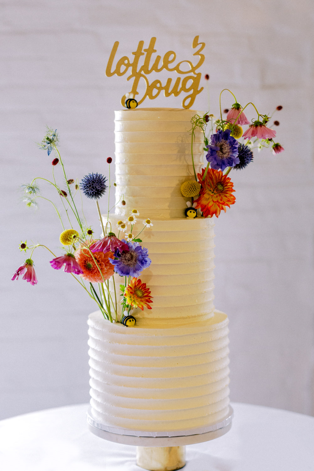 South Stoke Barn Wedding Gemma Vaughan Photography 3 Tier Cake Buttercream Flowers