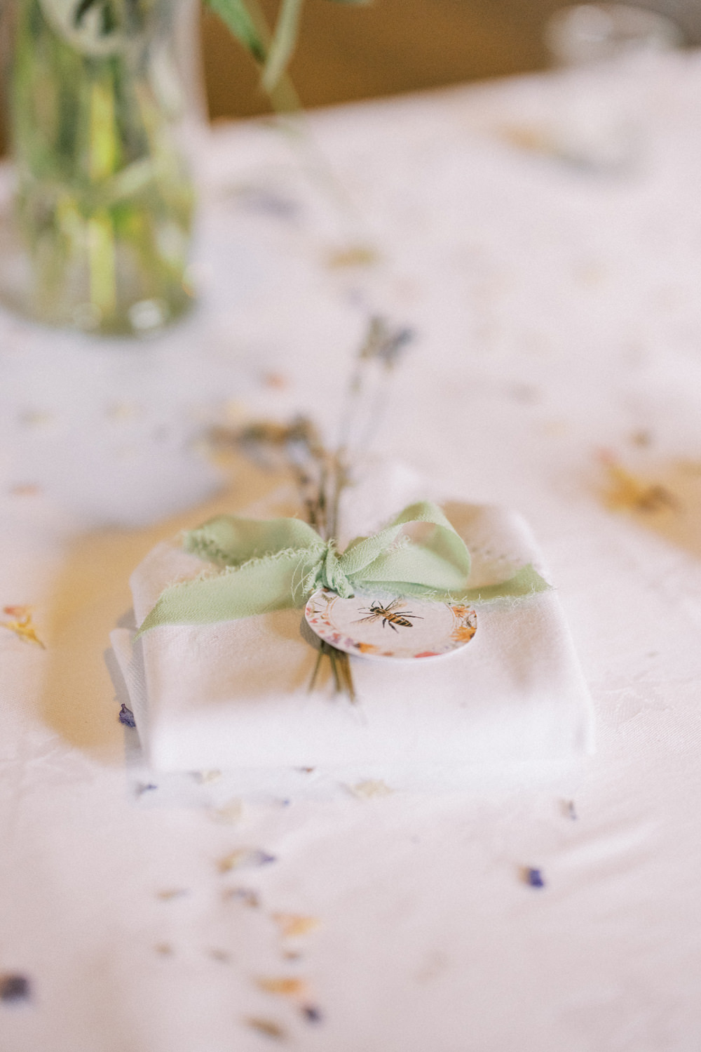 South Stoke Barn Wedding Gemma Vaughan Photography Napkin Ribbon Flowers Place Card