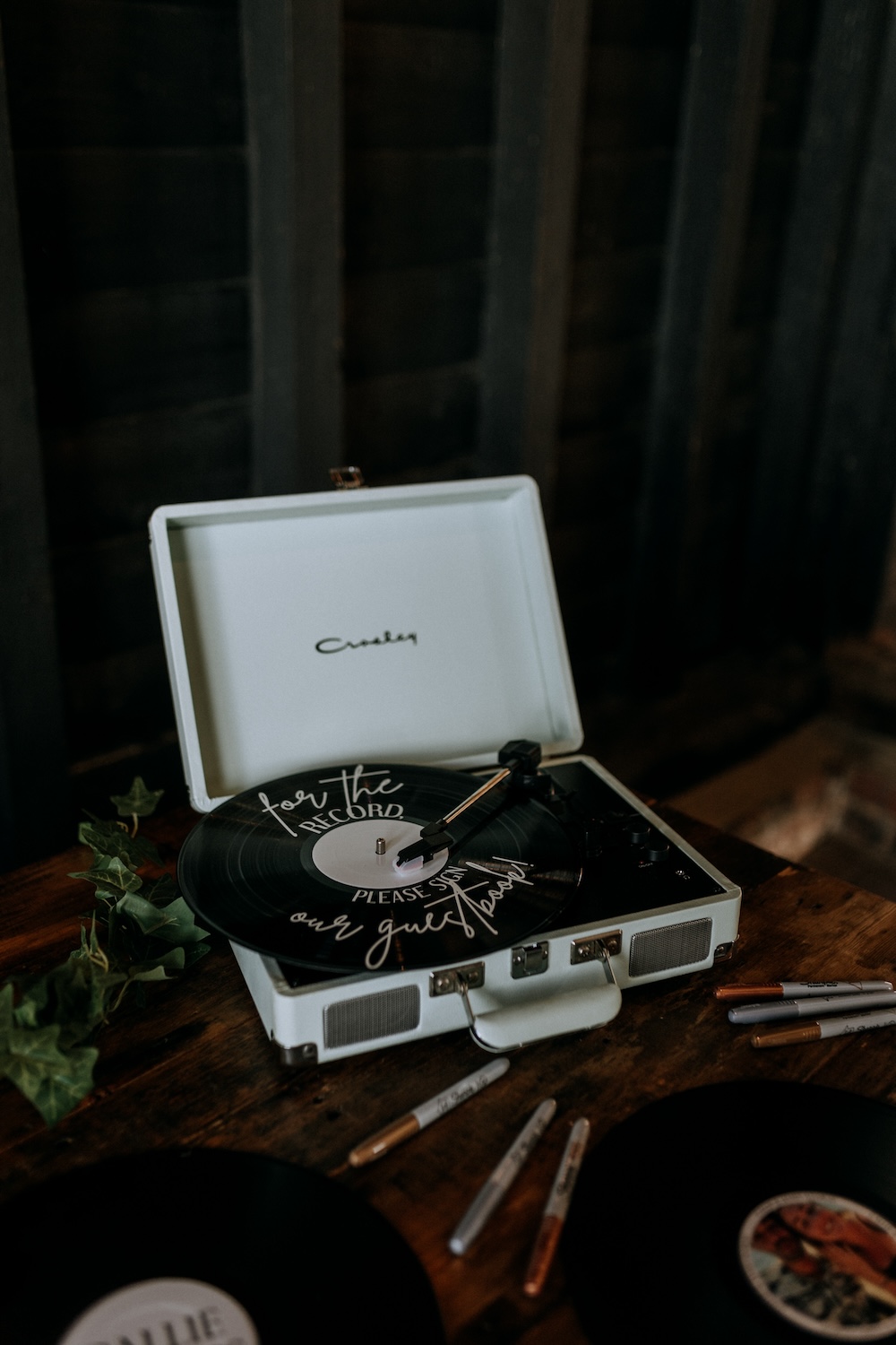 Elmley Nature Reserve Wedding Chris Blackledge Photography Record Player Vinyl Guest Book