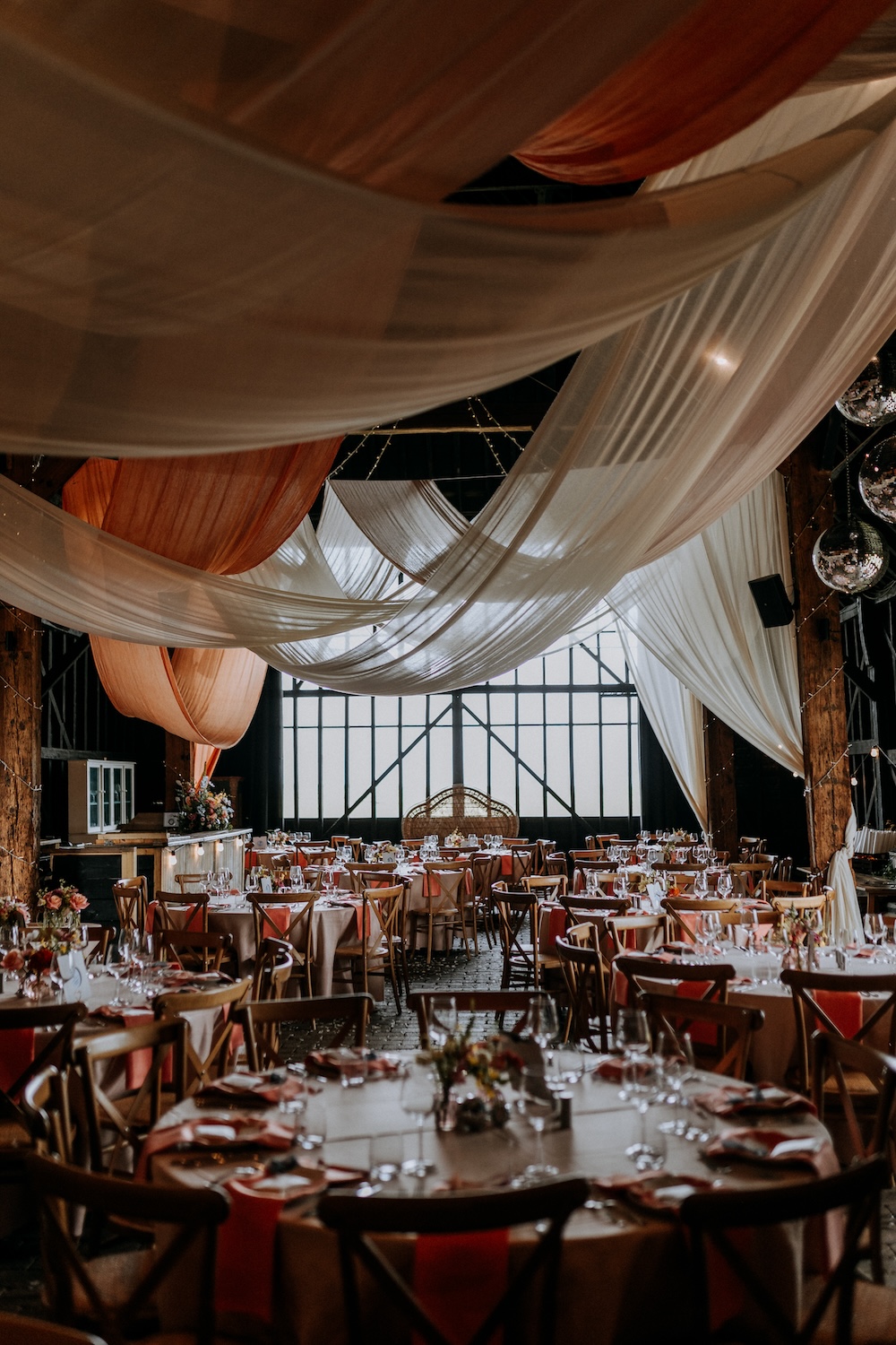 Room Decor Fabric Drapes Barn Elmley Nature Reserve Wedding Chris Blackledge Photography