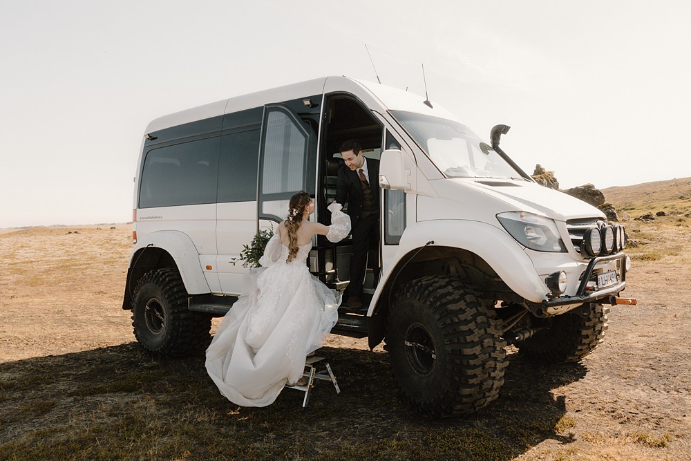 Hotel Katla Wedding ISKRA Photography Super Jeeps Iceland Transport
