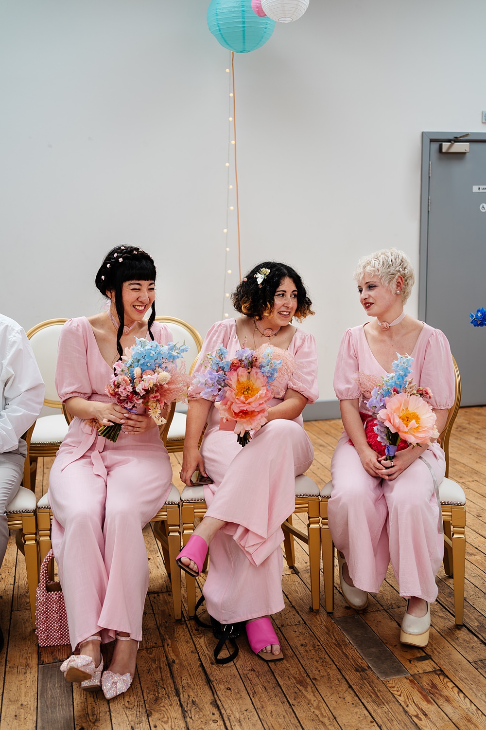 Lea Rowing Club Wedding Marianne Chua Photography Pink Bridesmaid Jumpsuits