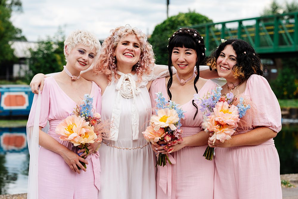 Lea Rowing Club Wedding Marianne Chua Photography Pink Bridesmaid Jumpsuits