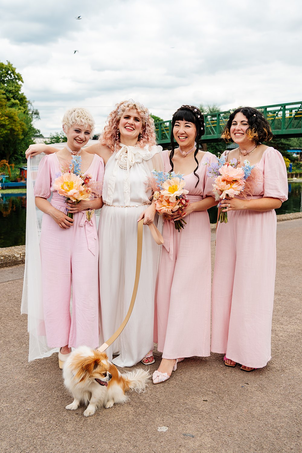 Lea Rowing Club Wedding Marianne Chua Photography Pink Bridesmaid Jumpsuits