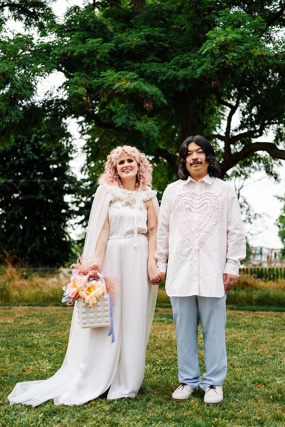 Lea Rowing Club Wedding Marianne Chua Photography Bride Jumpsuit Cape