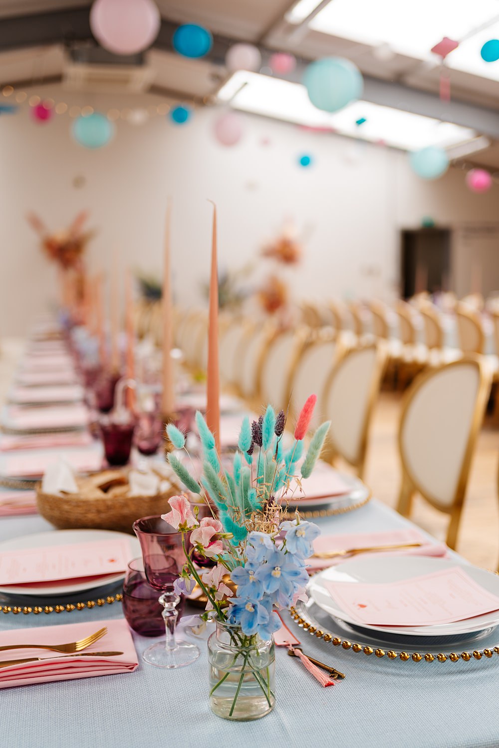 Lea Rowing Club Wedding Marianne Chua Photography Colourful Dried Preserved Flowers Centrepiece Table