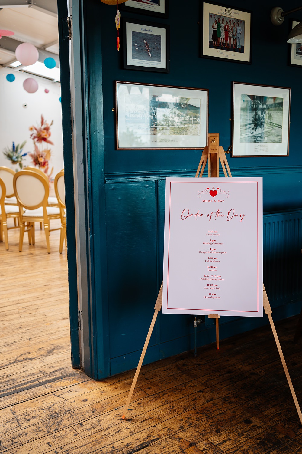Lea Rowing Club Wedding Marianne Chua Photography Pink Red Heart Welcome Sign