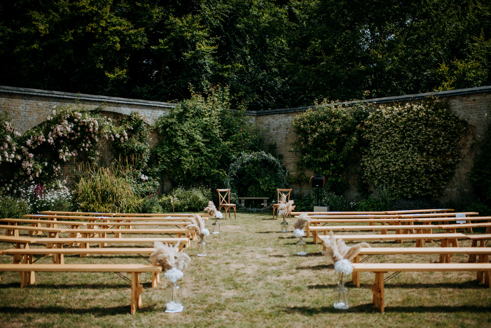 Lincolnshire Garden Wedding Kazooieloki Photography Ceremony Benches Flowers