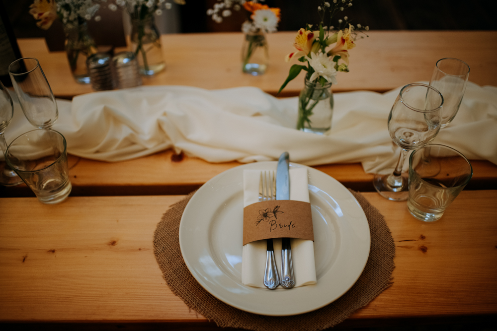 Lincolnshire Garden Wedding Kazooieloki Photography Place Setting Belly Band Name