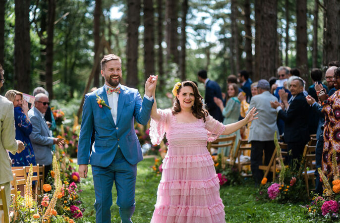 Pink Orange Disco Wedding Lisa and Neil Wedding Photography