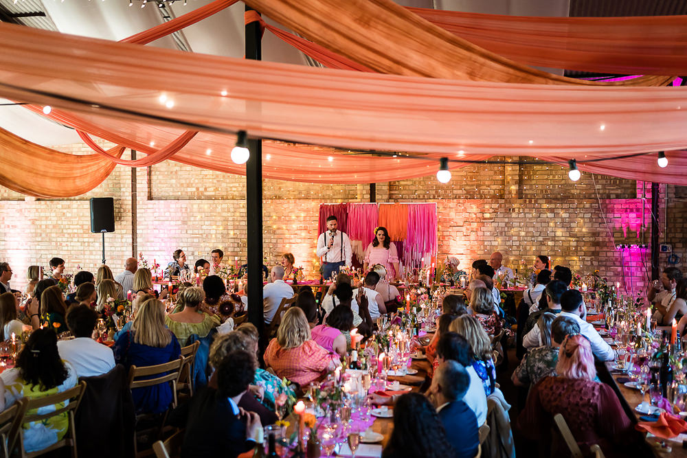 Pink Orange Disco Wedding Lisa and Neil Wedding Photography