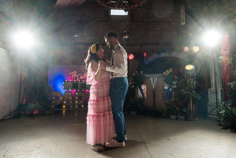 Pink Orange Disco Wedding Lisa and Neil Wedding Photography