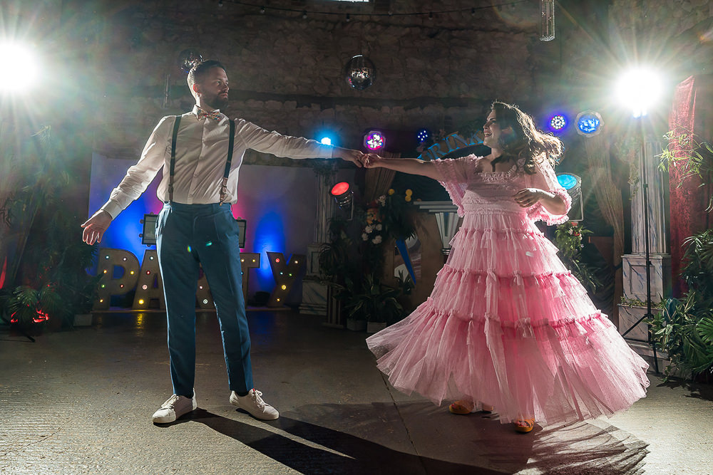 Pink Orange Disco Wedding Lisa and Neil Wedding Photography