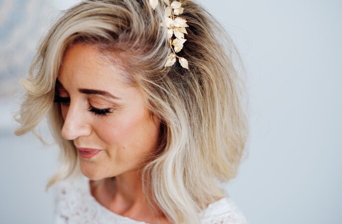 Short Bob Wedding Hair Side Swept Marianne Chua
