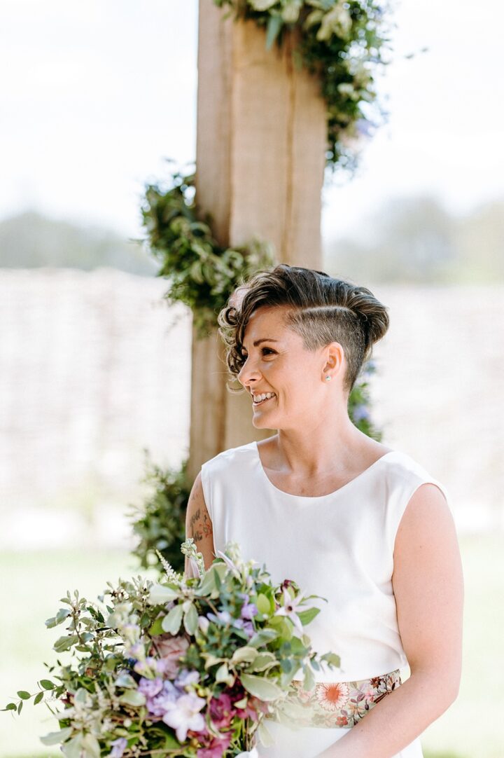 Short Wedding Hair Bride Undercut Waves Chloe Martin Photography