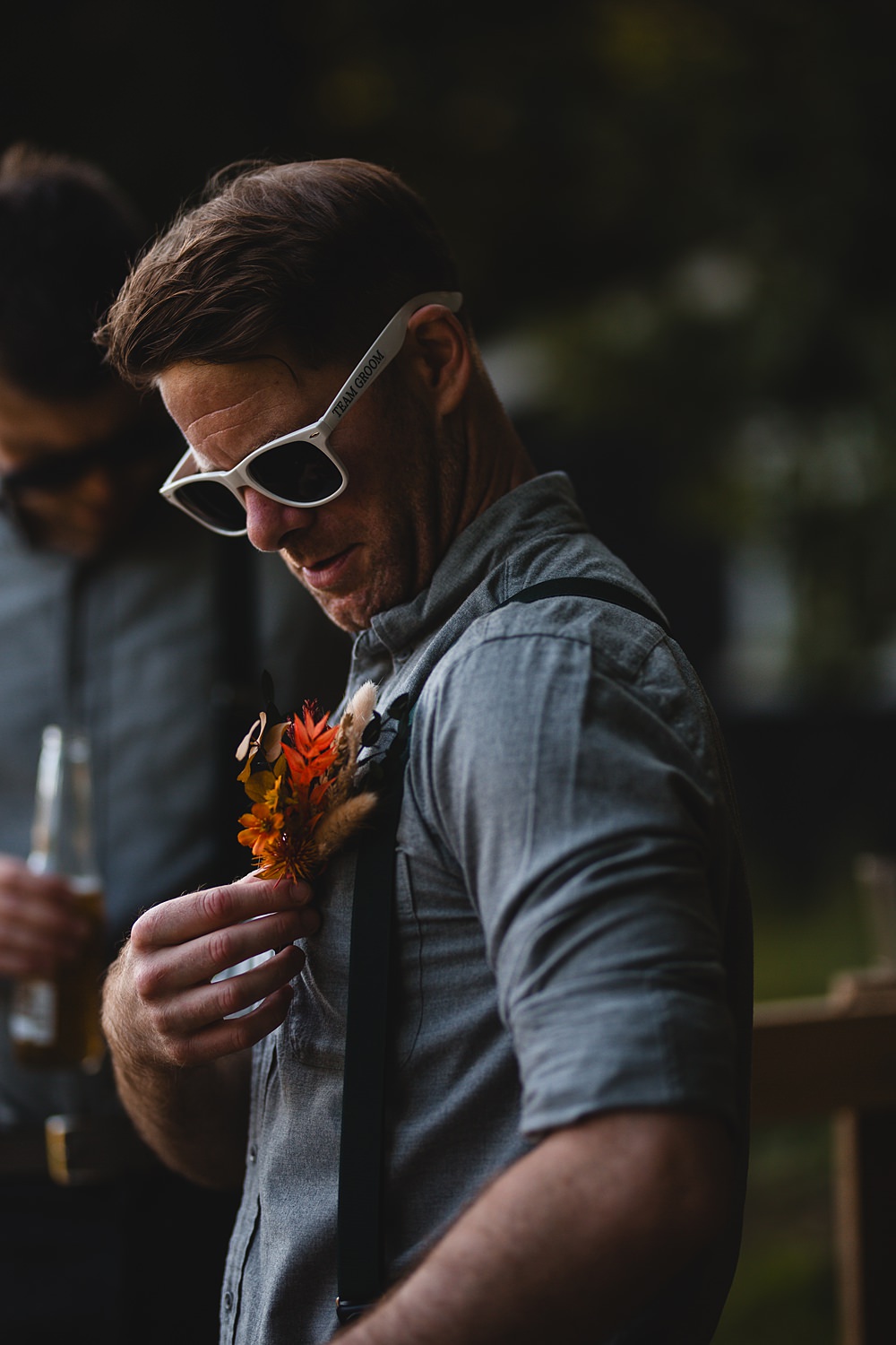 Camp Katur Wedding Alex Bates Photography Groom Dried Buttonhole Flowers
