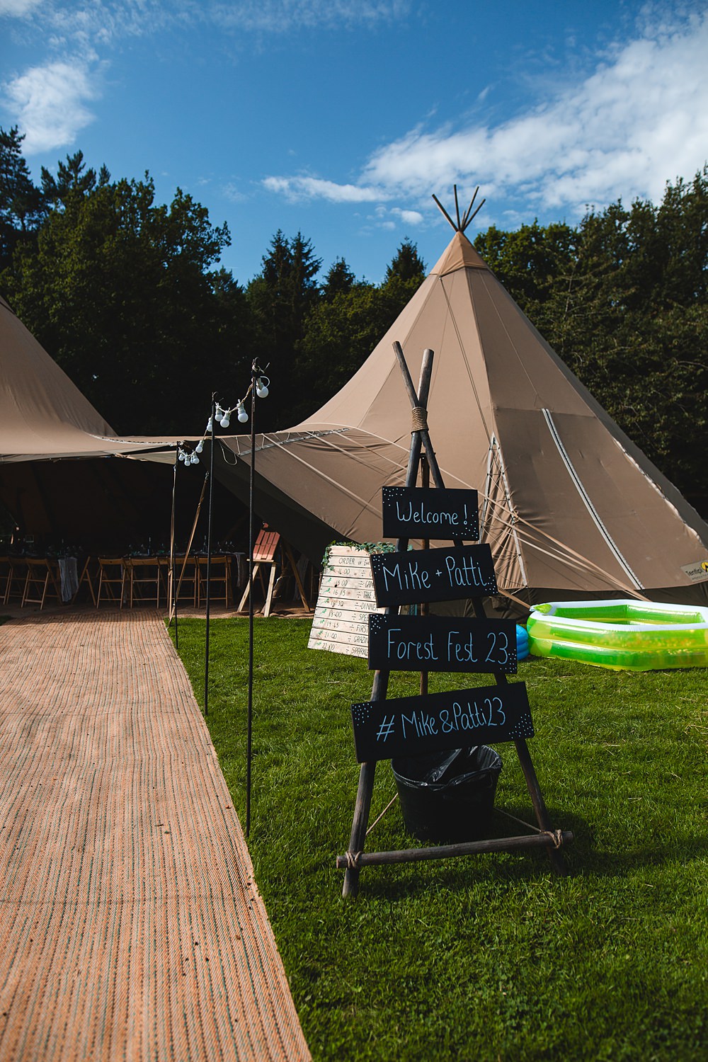 Camp Katur Wedding Alex Bates Photography Tipi Welcome Sign