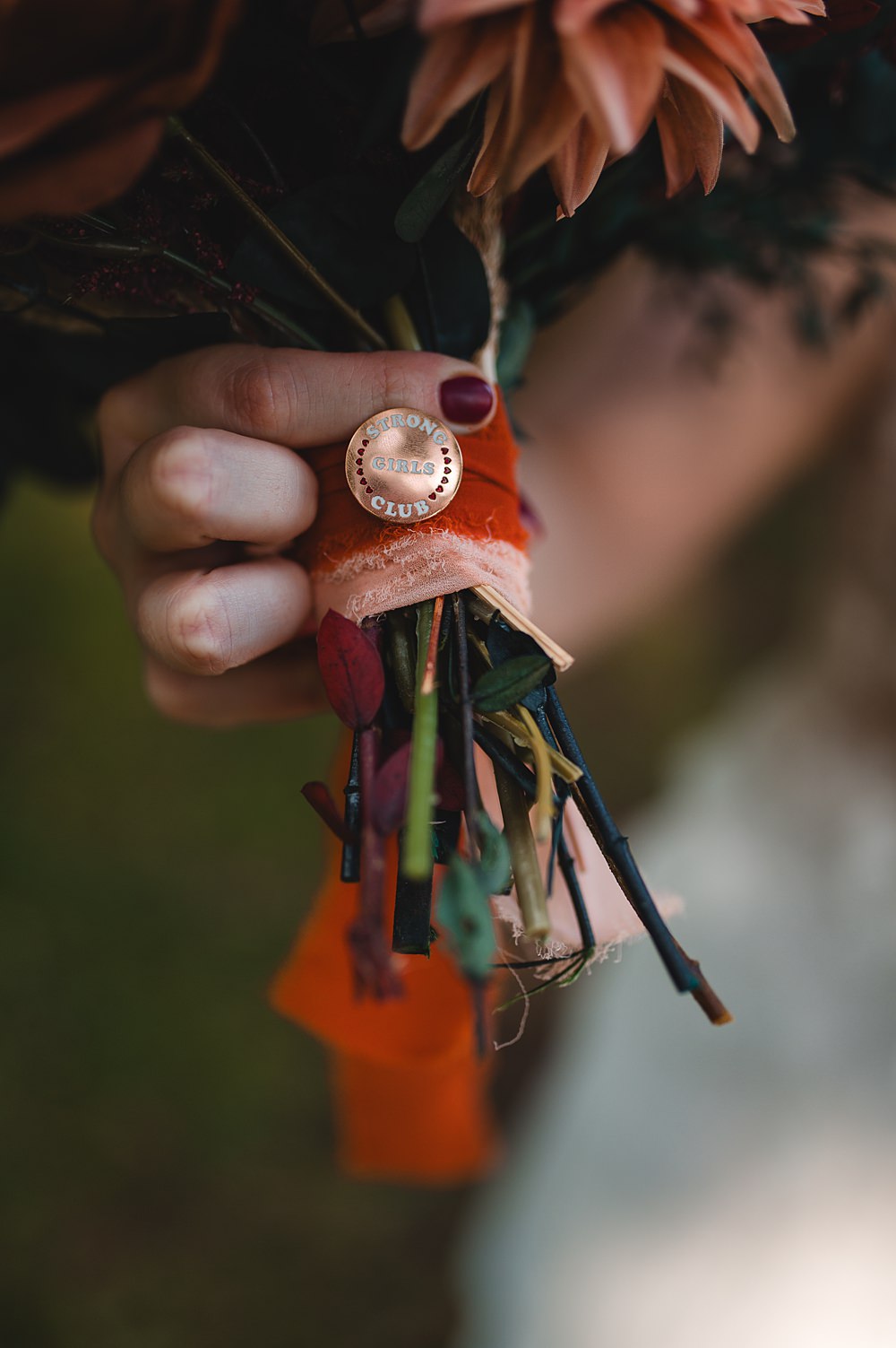 Camp Katur Wedding Alex Bates Photography Bouquet Wrap Charm Bride