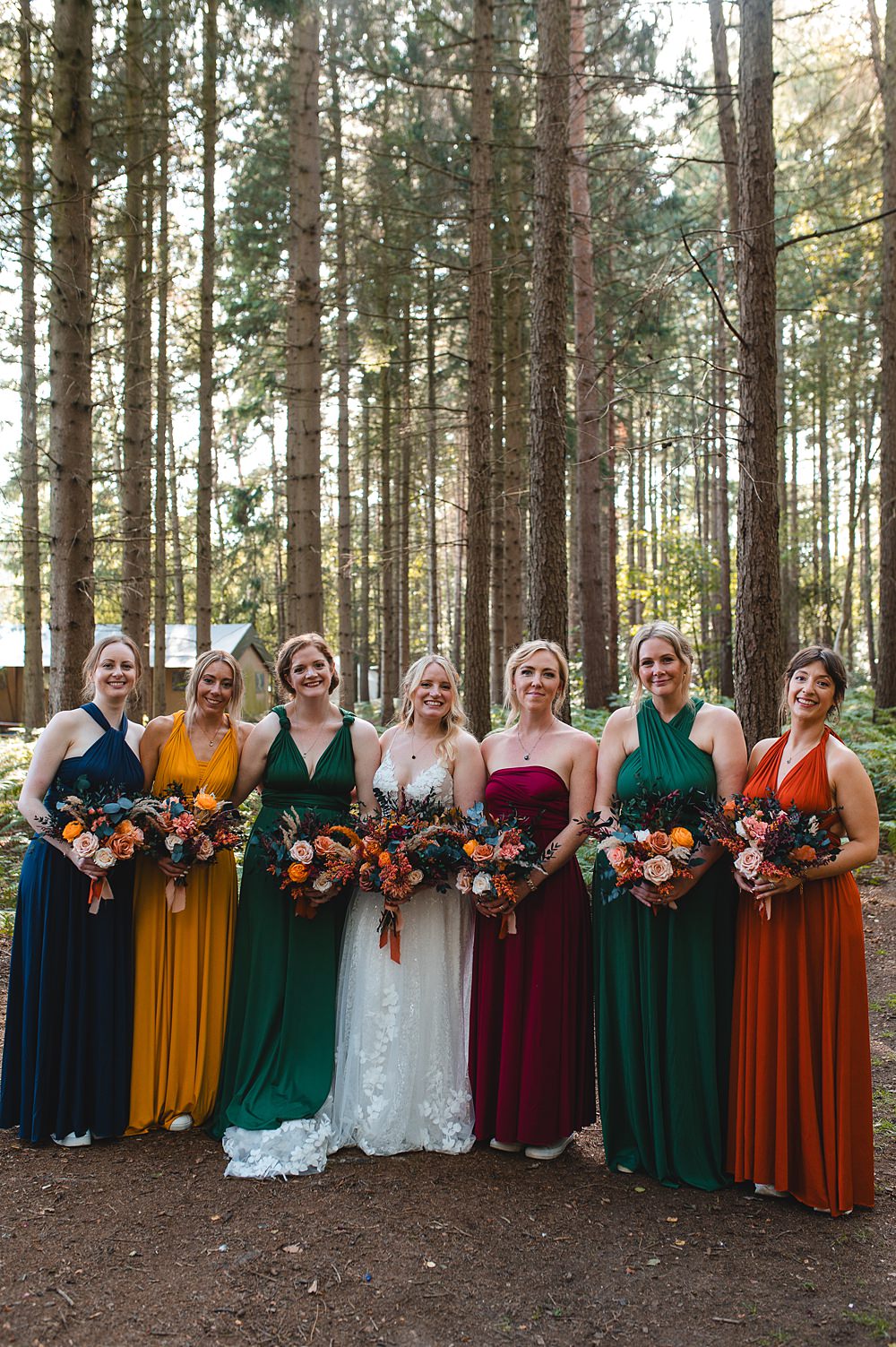 Camp Katur Wedding Alex Bates Photography Jewel Tone Colourful Mismatched Bridesmaid Dresses