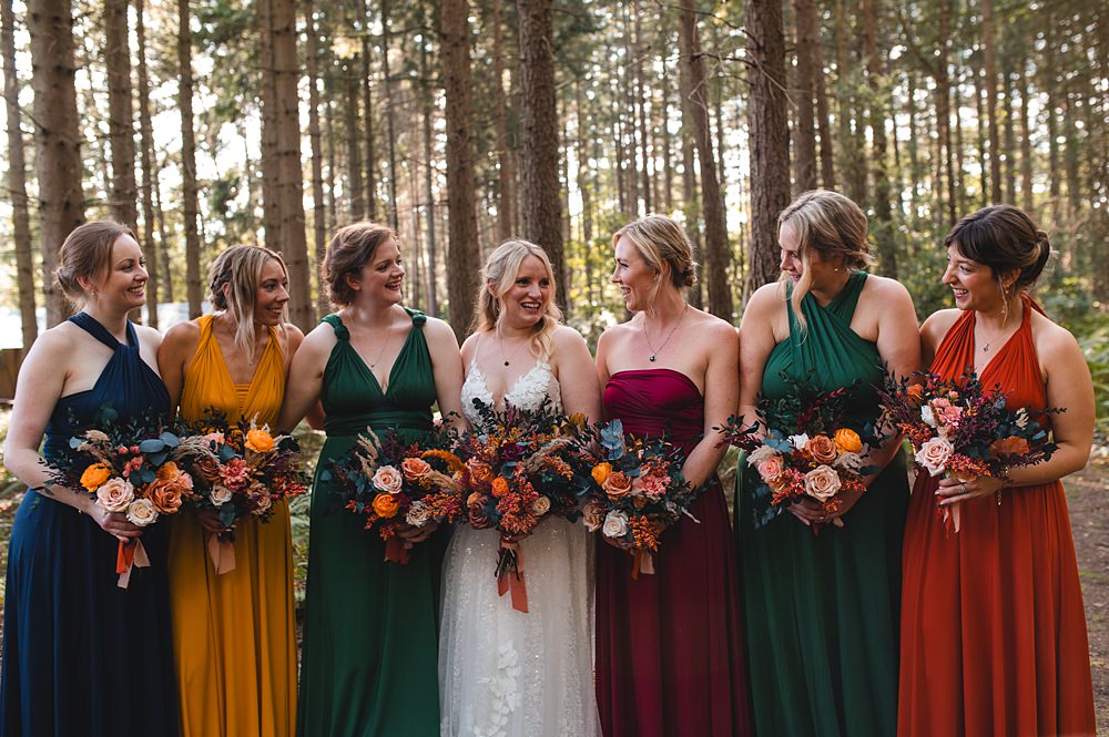 Camp Katur Wedding Alex Bates Photography Jewel Tone Colourful Mismatched Bridesmaid Dresses