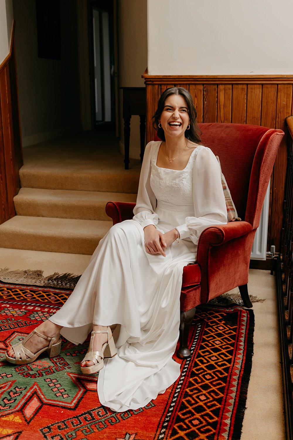 County Down Country House Wedding Iain Irwin Photography Dress Gown Bride Long Sheer Sleeve