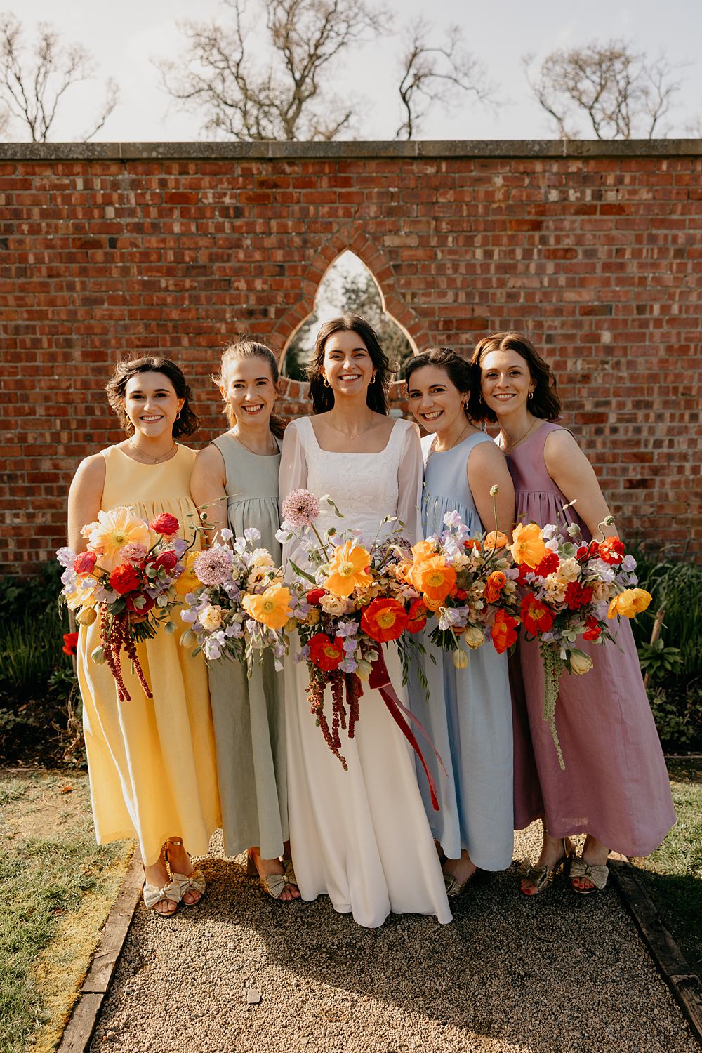 County Down Country House Wedding Iain Irwin Photography Pastel Mismatched Bridesmaid Dresses