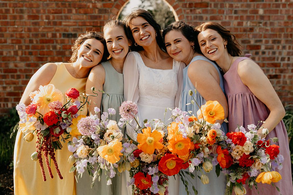 County Down Country House Wedding Iain Irwin Photography Pastel Mismatched Bridesmaid Dresses