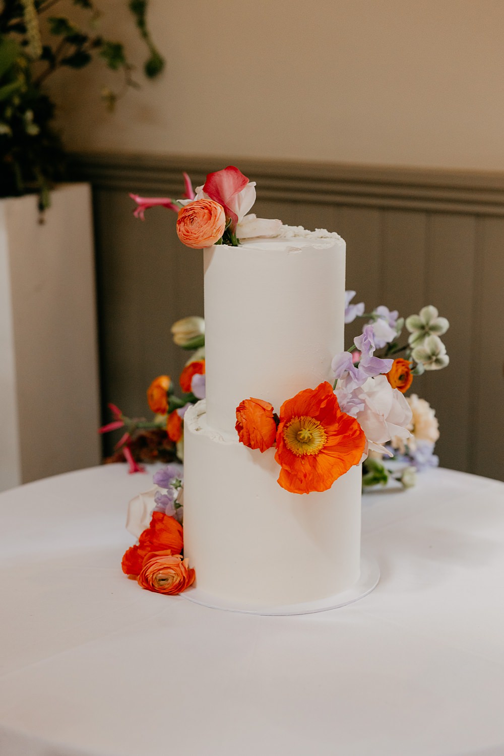 County Down Country House Wedding Iain Irwin Photography 2 Tier White Cake Flowers