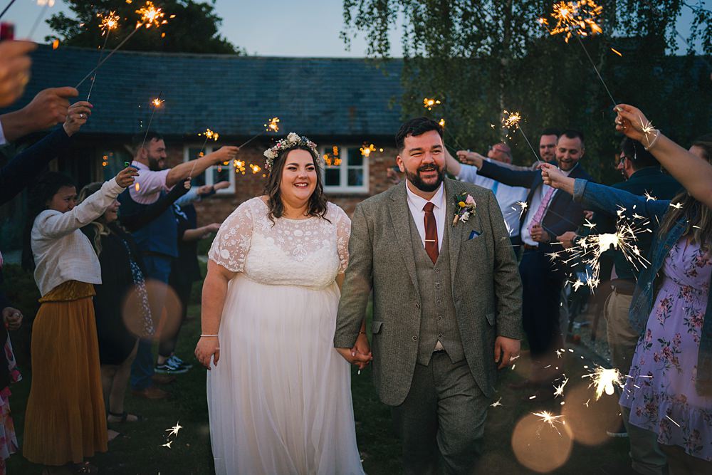 Goodlake Barns Wedding Becky Weir Photography Sparkler Exit