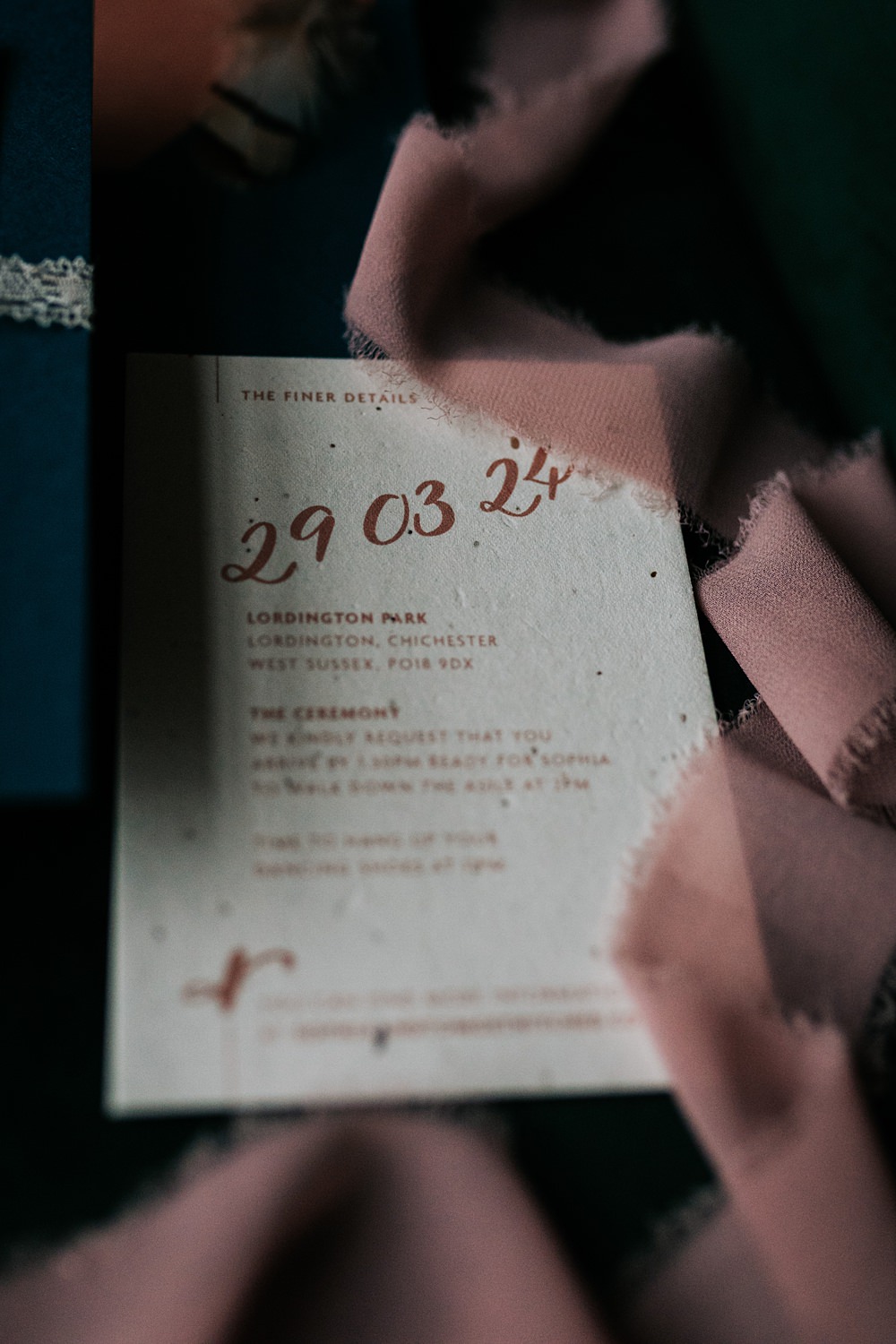 Lordington Park Wedding Ideas Lucy Davis Photography Orange Teal Stationery Invite