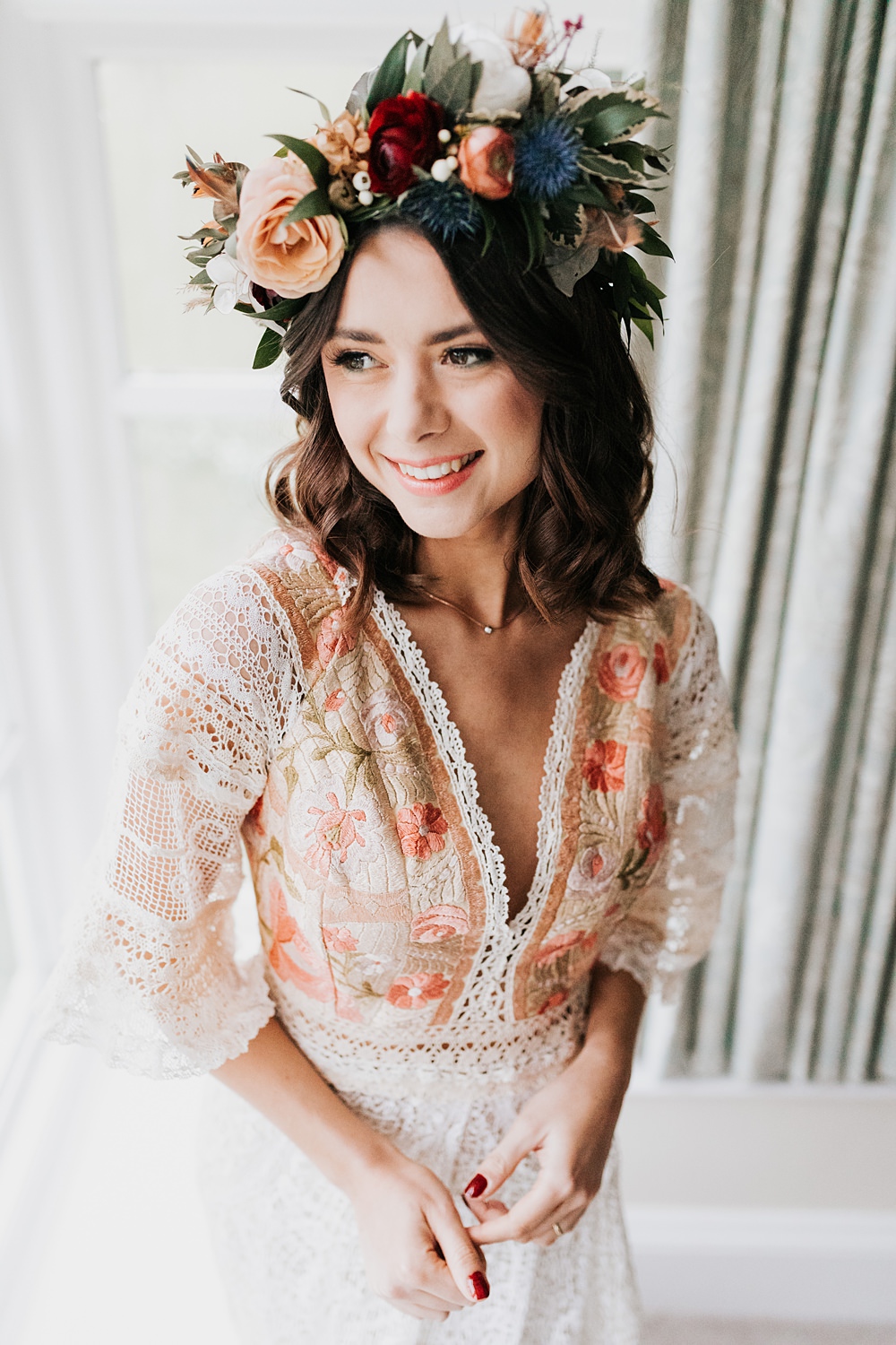 Lordington Park Wedding Ideas Lucy Davis Photography Bride Dress Crochet Embroidery Tassel