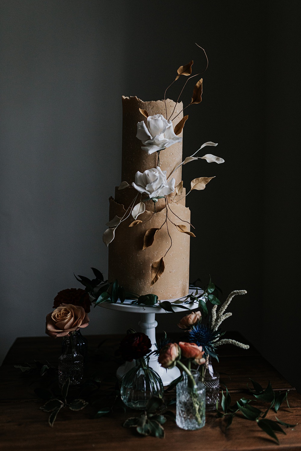 Lordington Park Wedding Ideas Lucy Davis Photography Cream Tan Cake Flowers 2 Tier Flowers