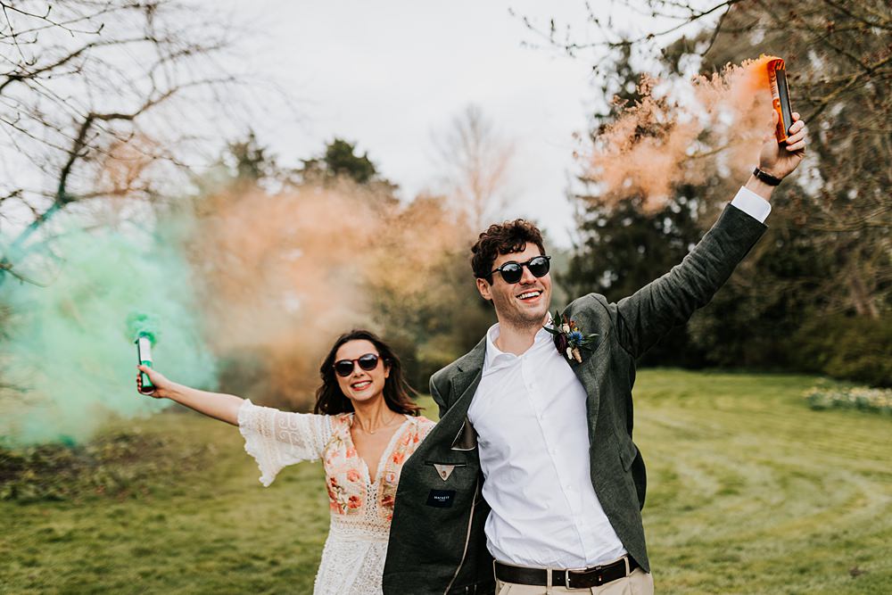 Lordington Park Wedding Ideas Lucy Davis Photography Smoke Flare