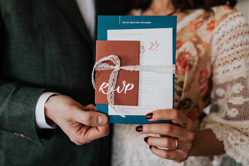 Lordington Park Wedding Ideas Lucy Davis Photography Orange Teal Stationery Invite