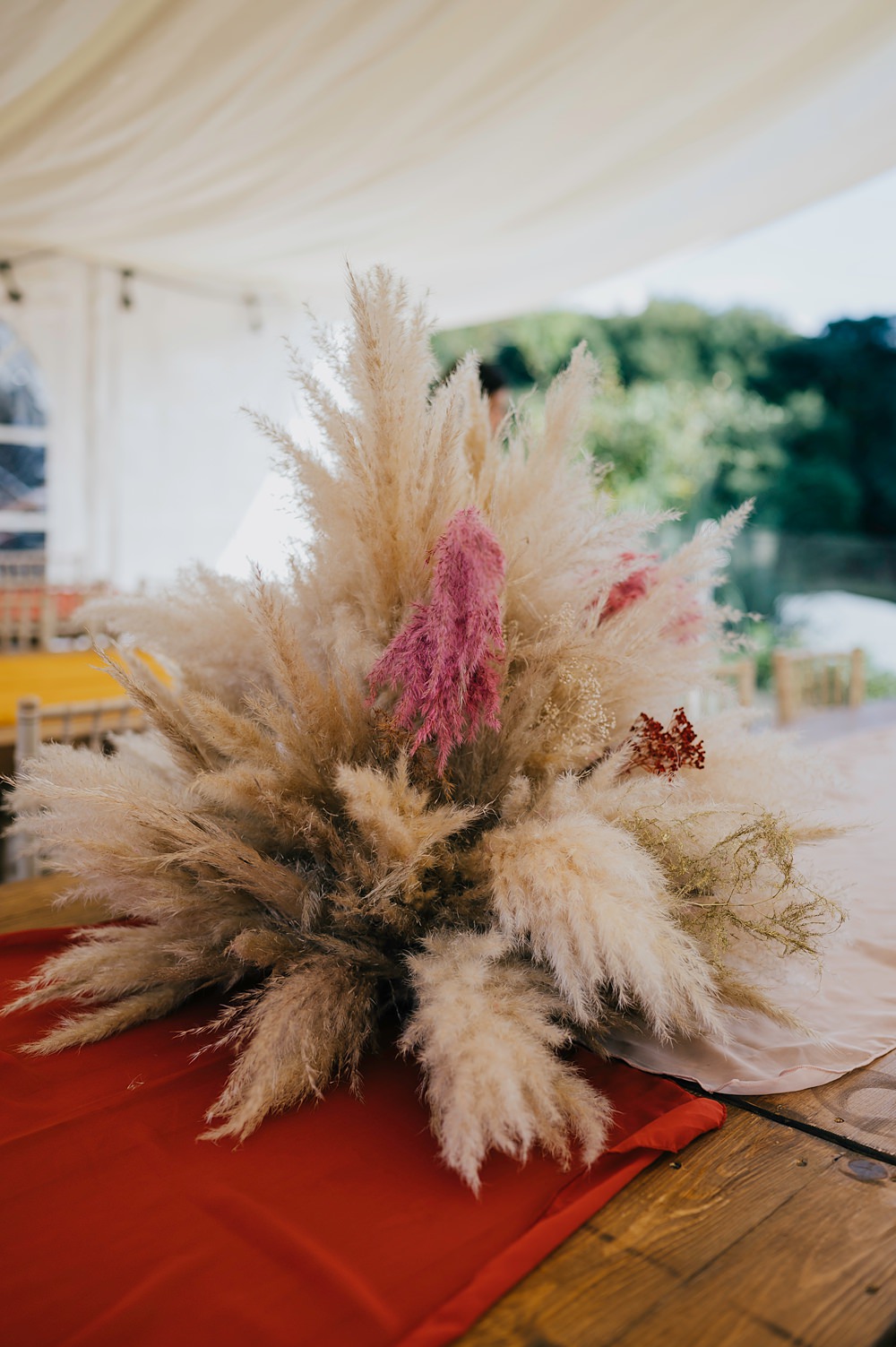 Personal Back Garden Wedding Emma Mcnair Photography Pampas Grass Centrepiece Decor