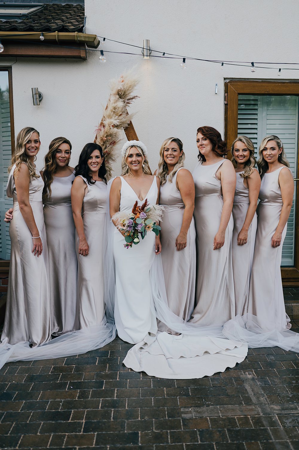 Personal Back Garden Wedding Emma Mcnair Photography Bridesmaid Dresses Champagne Long