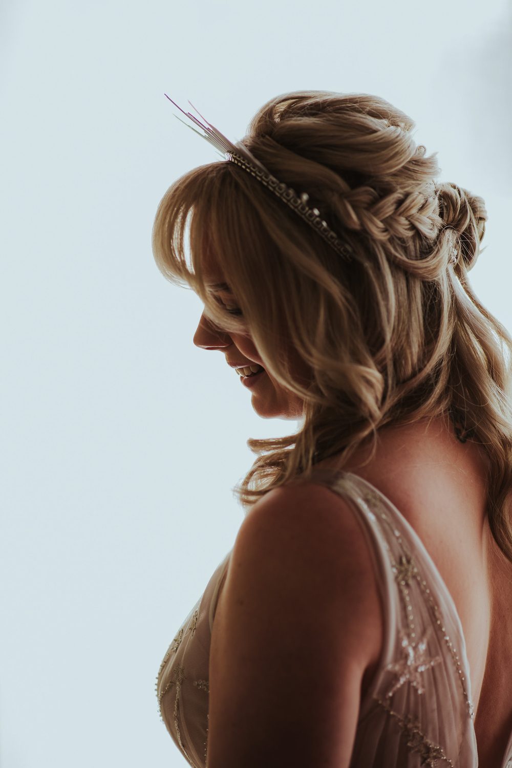 Starry Wedding Steven Haddock Photographer Bride Hairstyle Half Up Down Braid Plait Star Pin Crown